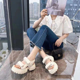 LOURDASPREC-New Fashion Summer Beach Shoes Sandals Pretty Creative Women's Platform Outdoor Velcro Sandals