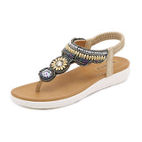 LOURDASPREC-New Fashion Summer Beach Shoes Sandals Women's Ethnic Style Beach Seaside Bohemian Retro Sandals