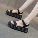 LOURDASPREC-New Fashion Summer Beach Shoes Sandals Platform Roman Fairy Summer Wind Increased Sandals