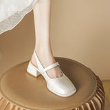 LOURDASPREC-Graduation Gift Back to School Season Women's Classic Style Chunky Buckle Mary Jane Heels