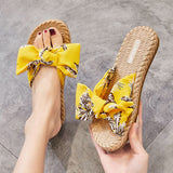 LOURDASPREC-New Fashion Summer Beach Shoes Sandals Women's Summer Bowknot Beach Outer Wear Fashion Home Sandals
