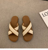 LOURDASPREC-New Fashion Summer Beach Shoes Sandals Women's Vintage Weave Roman French Minority Sandals