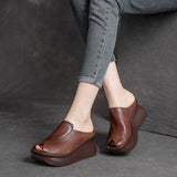 LOURDASPREC-New Fashion Summer Beach Shoes Sandals Women's Peep Toe Retro Platform Comfort And Casual Shoes