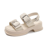 LOURDASPREC-New Fashion Summer Beach Shoes Sandals Women's Roman Fashionable Outer Wear Mid Sandals