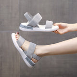 LOURDASPREC-New Fashion Summer Beach Shoes Sandals Women's Elastic Summer Flat For Outdoors Fairy Sandals