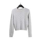 birkenstock clogs outfit fall round Neck Pullover Women's 2024 Autumn and Winter New Korean Style Simple Lazy Style Knitted Top M9203