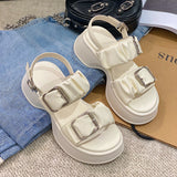 LOURDASPREC-New Fashion Summer Beach Shoes Sandals Women's Platform Summer Fashion Roman With Buckle Sandals