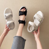 LOURDASPREC-New Fashion Summer Beach Shoes Sandals Women's Summer Velcro Heighten Soft Bottom Sports Sandals