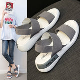 LOURDASPREC-New Fashion Summer Beach Shoes Sandals Women's Fairy Style Flat Korean Thick Bottom Sandals