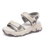 LOURDASPREC-New Fashion Summer Beach Shoes Sandals Women's Summer Velcro Heighten Soft Bottom Moving Sandals