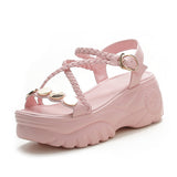 LOURDASPREC-New Fashion Summer Beach Shoes Sandals Women's Summer Fashion Muffin Trendy Genuine Sandals