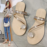 LOURDASPREC-New Fashion Summer Beach Shoes Sandals Women's Large Size Toe Covering Outdoor Summer Sandals
