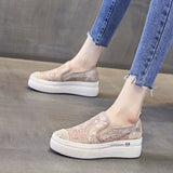 LOURDASPREC-New Fashion Summer Beach Shoes Sandals Women's Summer Breathable Mesh Lace Height Sandals