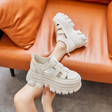 LOURDASPREC-New Fashion Summer Beach Shoes Sandals Women's Platform Summer Height Increasing Insole Velcro Sports Roman Sandals