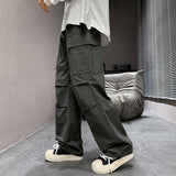 fall outfits men Overalls Men's Autumn and Winter New Loose Straight Casual Pants Men's Japanese Men's Fashion Brand Wide Leg Overalls Men's Casual Pants