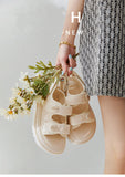 LOURDASPREC-New Fashion Summer Beach Shoes Sandals Women's Real Soft Muffin Platform Preppy Sandals