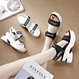 LOURDASPREC-New Fashion Summer Beach Shoes Sandals Unique Women's Wedge Peep Toe Breathable Sandals