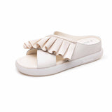 LOURDASPREC-New Fashion Summer Beach Shoes Sandals Women's Soft Bottom Surface Pumps Open Toe Height Sandals