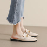 LOURDASPREC-New Fashion Summer Beach Shoes Sandals Women's Closed Toe Half Outer Wear Spring French Joker Slippers