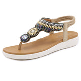 LOURDASPREC-New Fashion Summer Beach Shoes Sandals Women's Ethnic Style Beach Seaside Bohemian Retro Sandals