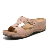LOURDASPREC-New Fashion Summer Beach Shoes Sandals Durable Glamorous Women's Run Stitching Wedge Sandals
