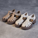 LOURDASPREC-Graduation Gift Back to School Season Durable Women's Velcro Summer Authentic Hollow Sandals