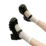 LOURDASPREC-Graduation GiftLolita Shoes Japanese Girl Platform Black high heels fashion Round Toe Mary Jane Women Patent faux Leather Student Cosplay Shoes