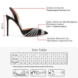 LOURDASPREC  New 2023 Fashion Women Pumps Sandals Summer Sexy High Heels Rhinestones Elegant Pointed Toe Transparent PVC Party Shoes