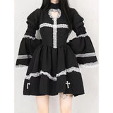 LOURDASPREC-Harajuku Maid Kawaii Lolita Dress Women Costumes Hollow Out Aesthetic Cosplay Lace Trim Y2k Clothes Anime Dresses Woman