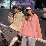 Lourdasprec Pink Couple Rabbit Sweatshirt Hoodie Hip Hop Autumn Winter Oversized Harajuku Japan High Street Brand Ears Coats Streetwear Girl