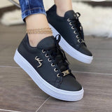 Lourdasprec Women's Sneakers Shoes Woman Spring Summer 2023 for Girls Women Sneakers Flat Breathable PU Leather Platform Shoes Footwears