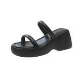 LOURDASPREC-Designer Summer Open Toe Women Slipper Fashion Narrow Band Platform Wedges Heel Slides Ladies Outdoor Beach Sandal Shoes