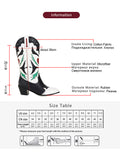 LOURDASPREC  Brand Fashion Sexy Pointed Toe Women Mid-Calf Boots New Embroidered Western Cowboy Boots Block Heel Pull-On Cowgirl Boots