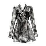 LOURDASPREC-Plaid Vintage Kawaii Dress Women Patchwork Elegant Party Mini Dress Female Korean Fashion Y2k One Piece Dress 2023 Autumn