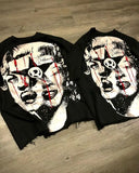 Lourdasprec-Gothic Punk Oversized Graphic T Shirts Y2k Top Hip Hop Harajuku Short Sleeved Men Women Loose Versatile T Shirt Streetwear Hot