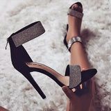 LOURDASPREC-Graduation Gift Ankle Strap Women Sandals 2023 Summer Fashion rhinestones Thin High Heels Gladiator Sandal Narrow Band Party Dress Pump Shoes