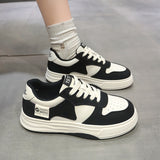 Lourdasprec 2023 Platform Sports Shoes Flat Female Sneakers Women Tennis Spring Casual Vulcanize Black Fashion Harajuku Thick-sole Sneakers