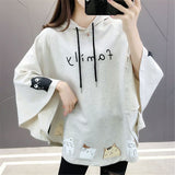 Lourdasprec Fashion Cat Print Hoodie Women Tops Anime Autumn Long Sleeve Coats High Street Graffiti Japan Cloak Hoodie Streetwear Males