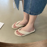 LOURDASPREC-2024 New Summer Clip Toe Women Slipper Fashion Slip On Soft Flat Heel Slides Ladies Outdoor Beach Vaction Sandalias Flip Flop