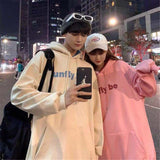 Lourdasprec Pink Couple Rabbit Sweatshirt Hoodie Hip Hop Autumn Winter Oversized Harajuku Japan High Street Brand Ears Coats Streetwear Girl