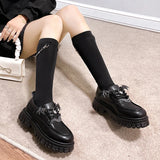 LOURDASPREC-Metal Chain Platform Lolita Gothic Shoes Woman 2024 Spring College Style Patent Leather Pumps Women Japan School Uniform Shoes