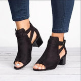 LOURDASPREC-2024 Summer Women Sandals Chunky Heels Gladiator Peep Toe Female Shoe Buckle Cover Heel Zipper Sandal Sandalias De Mujer