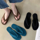 LOURDASPREC-2024 New Summer Clip Toe Women Slipper Fashion Slip On Soft Flat Heel Slides Ladies Outdoor Beach Vaction Sandalias Flip Flop