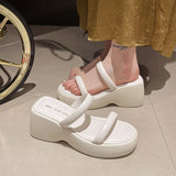 LOURDASPREC-Designer Summer Open Toe Women Slipper Fashion Narrow Band Platform Wedges Heel Slides Ladies Outdoor Beach Sandal Shoes