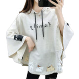 Lourdasprec Fashion Cat Print Hoodie Women Tops Anime Autumn Long Sleeve Coats High Street Graffiti Japan Cloak Hoodie Streetwear Males