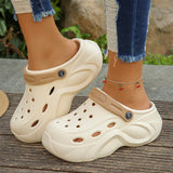 LOURDASPREC-Chunky Platform Clogs Sandals Women 2024 Summer Thick Bottom Wedge Garden Shoes Woman Waterproof Anti Slip Beach Slippers Slides