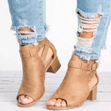 LOURDASPREC-2024 Summer Women Sandals Chunky Heels Gladiator Peep Toe Female Shoe Buckle Cover Heel Zipper Sandal Sandalias De Mujer