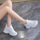 LOURDASPREC-WOMEN'S SHOES CASUAL SHOES VERSATILE SHOES Chunky white platform sneakers