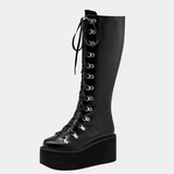 LOURDASPREC-WOMEN'S SHOES CASUAL SHOES VERSATILE SHOES DARKNESS PUNK BOOTS