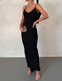 LOURDASPREC-Vacation Outfits Ins Style U-Neck Backless Slim Suspender Long Dress